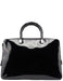 Gucci 000 0829 Black Patent Leather Bamboo Tote