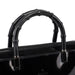 Gucci 000 0829 Black Patent Leather Bamboo Tote