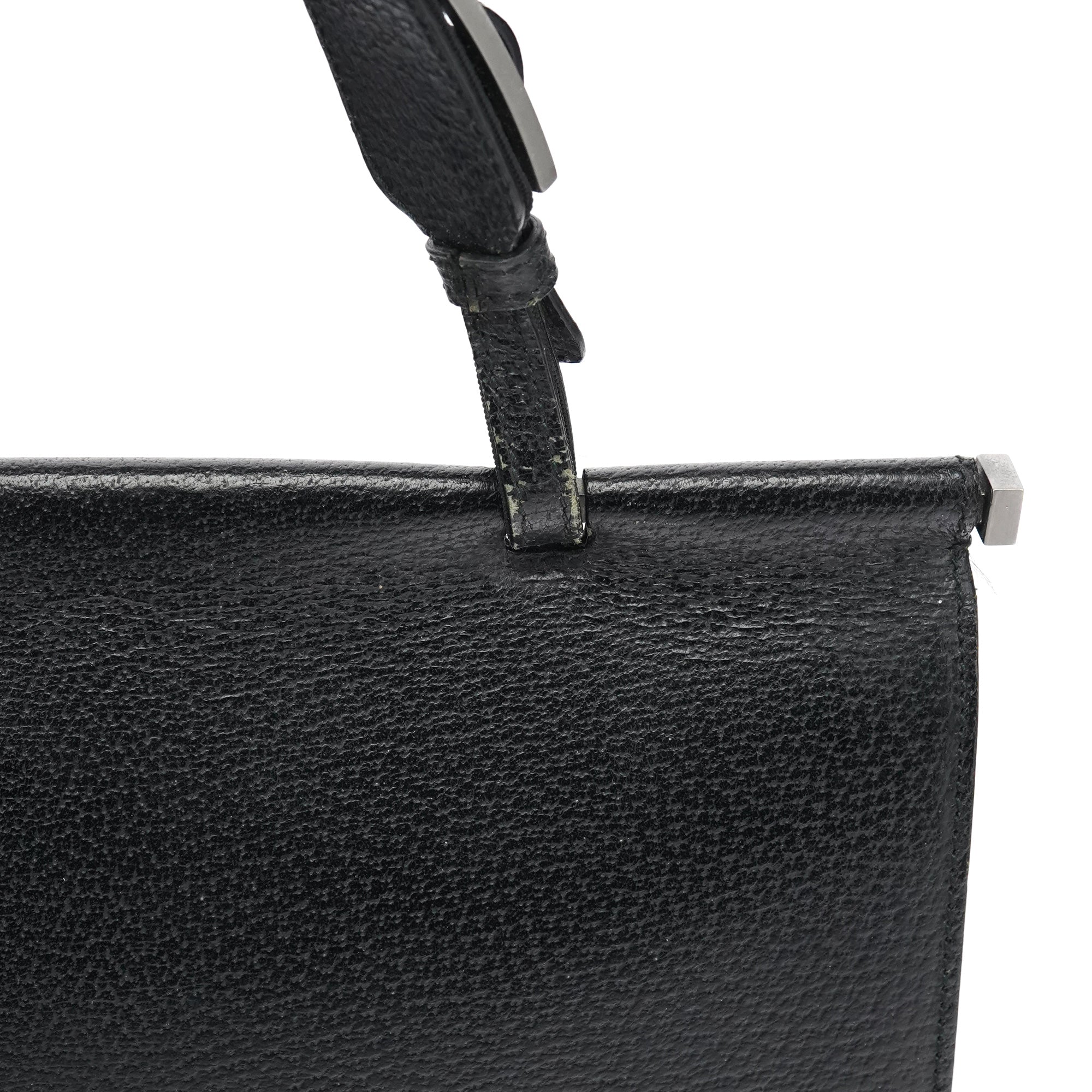 Gucci 000 0832 Black Leather Top Handle Bag