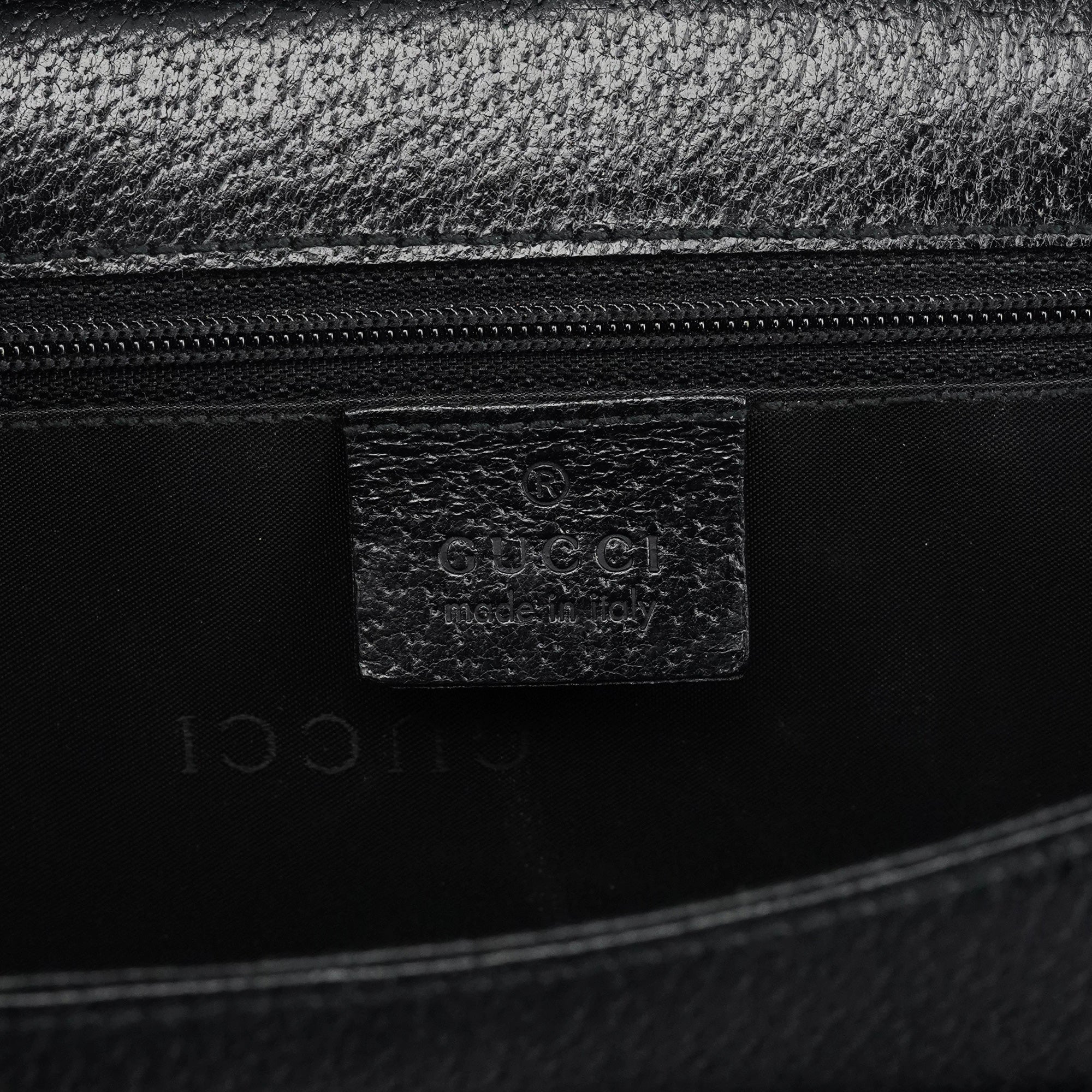 Gucci 000 0832 Black Leather Top Handle Bag