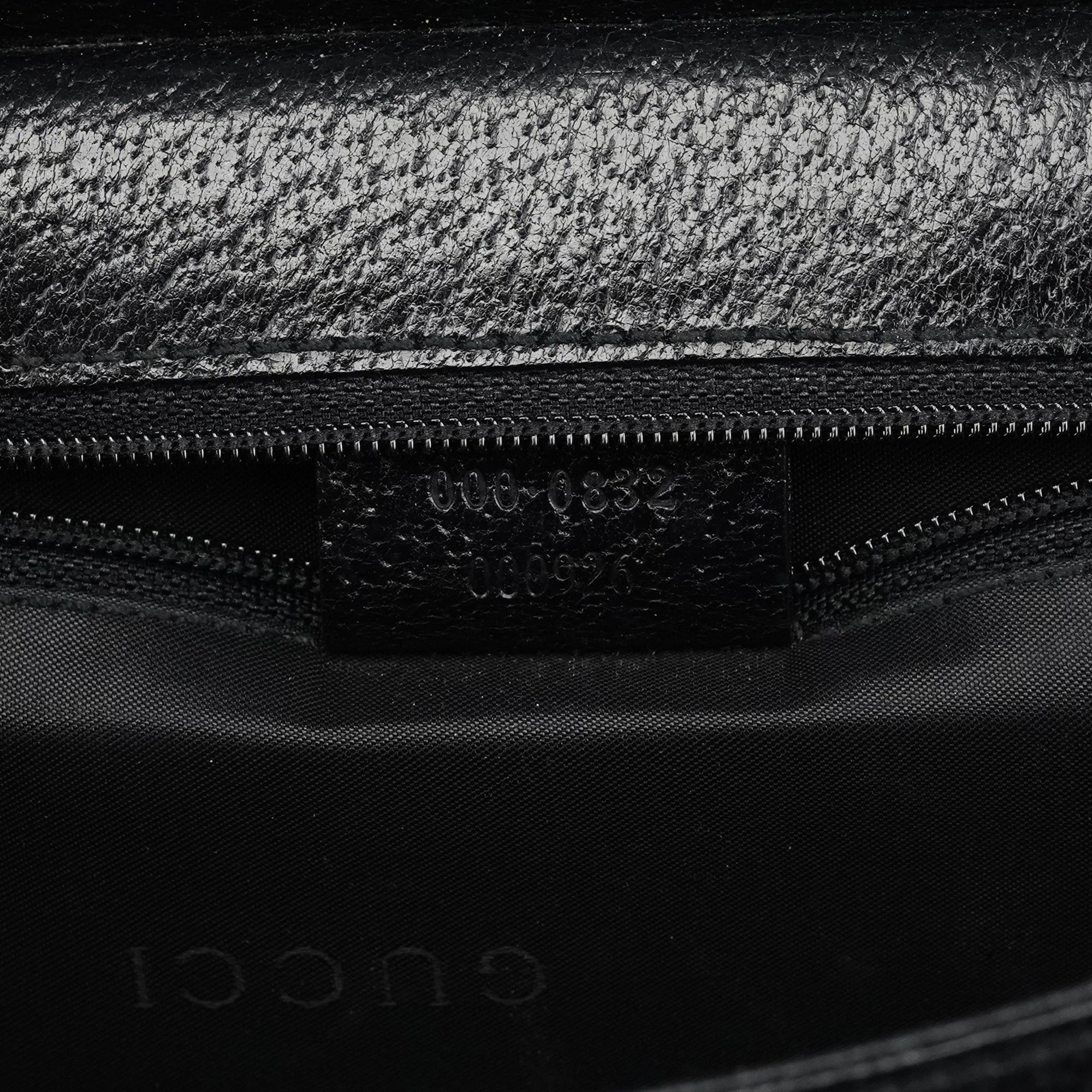 Gucci 000 0832 Black Leather Top Handle Bag