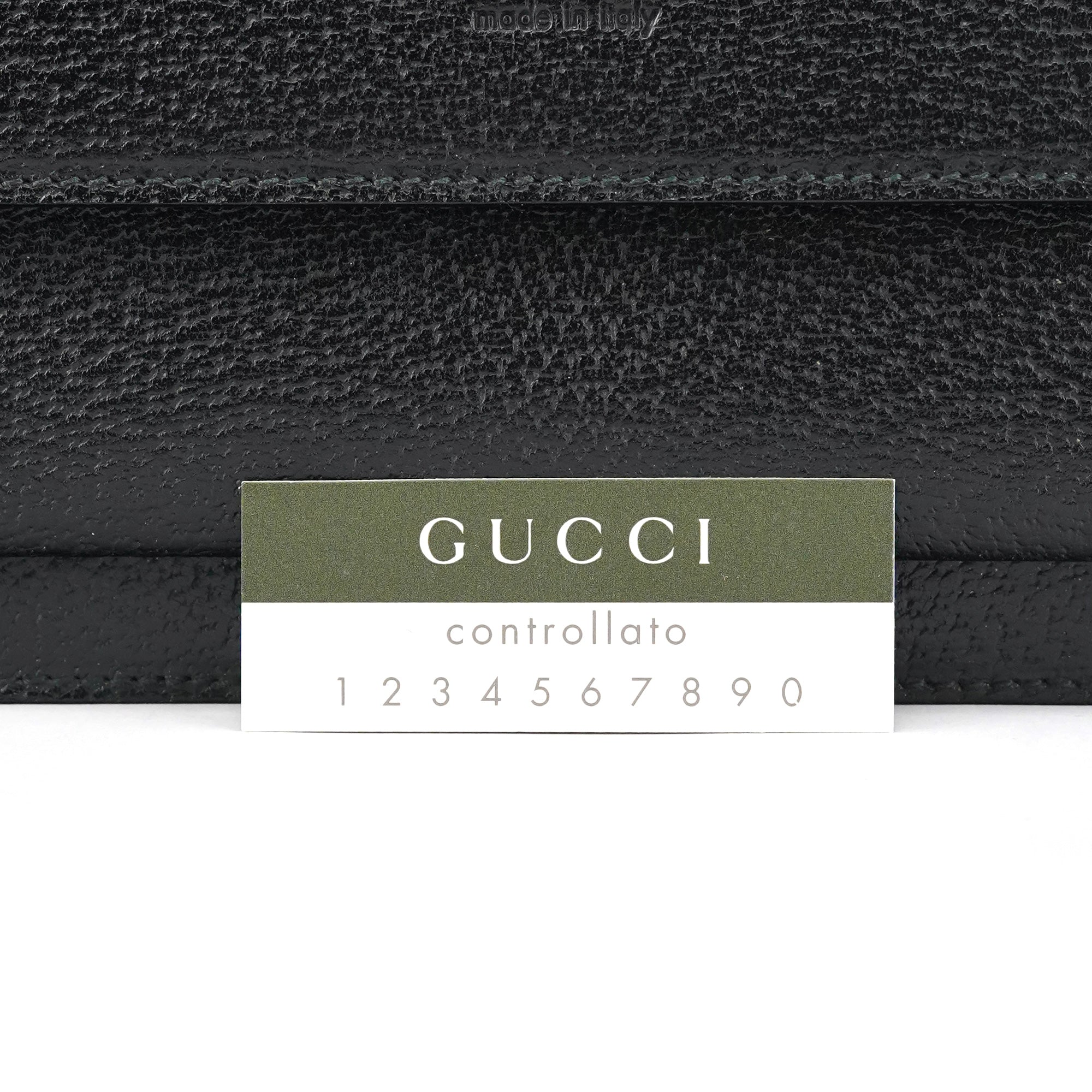Gucci 000 0832 Black Leather Top Handle Bag