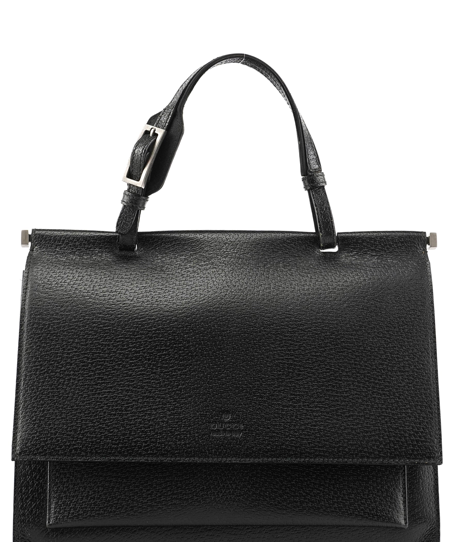 Gucci 000 0832 Black Leather Top Handle Bag