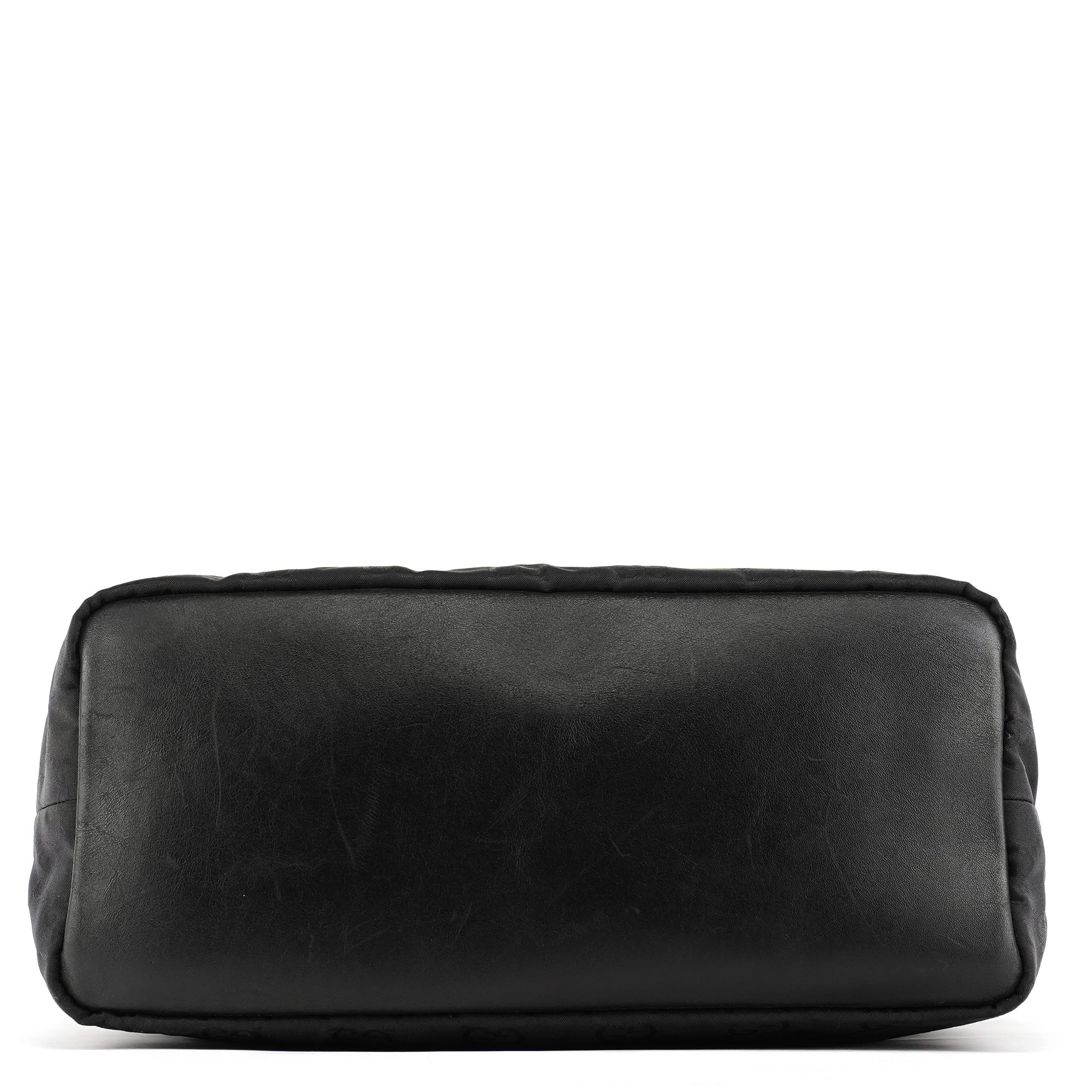 Gucci 000 0833 Black GG Nylon Bamboo Shoulder Bag