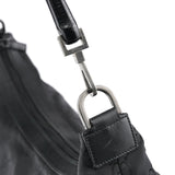 Gucci 000 0833 Black GG Nylon Bamboo Shoulder Bag