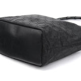 Gucci 000 0833 Black GG Nylon Bamboo Shoulder Bag