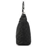Gucci 000 0833 Black GG Nylon Bamboo Shoulder Bag
