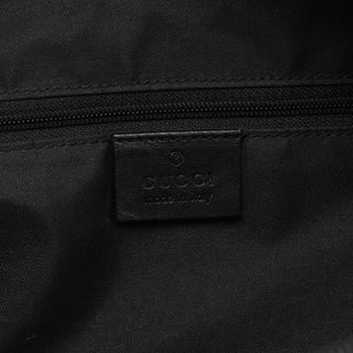 Gucci 000 0833 Black GG Nylon Bamboo Shoulder Bag