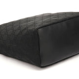 Gucci 000 0833 Black GG Nylon Bamboo Shoulder Bag