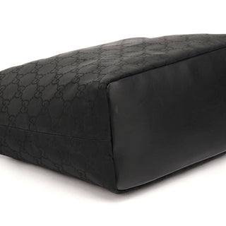Gucci 000 0833 Black GG Nylon Bamboo Shoulder Bag