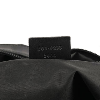 Gucci 000 0833 Black GG Nylon Bamboo Shoulder Bag