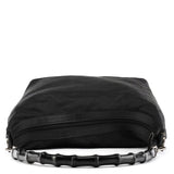 Gucci 000 0833 Black GG Nylon Bamboo Shoulder Bag