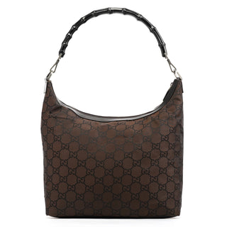 Gucci 000 0833 Brown GG Bamboo Shoulder Bag