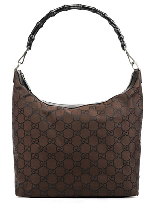 Gucci 000 0833 Brown GG Bamboo Shoulder Bag
