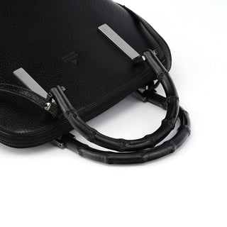 Gucci 000 0837 Black Leather Bamboo 2-Way Bag