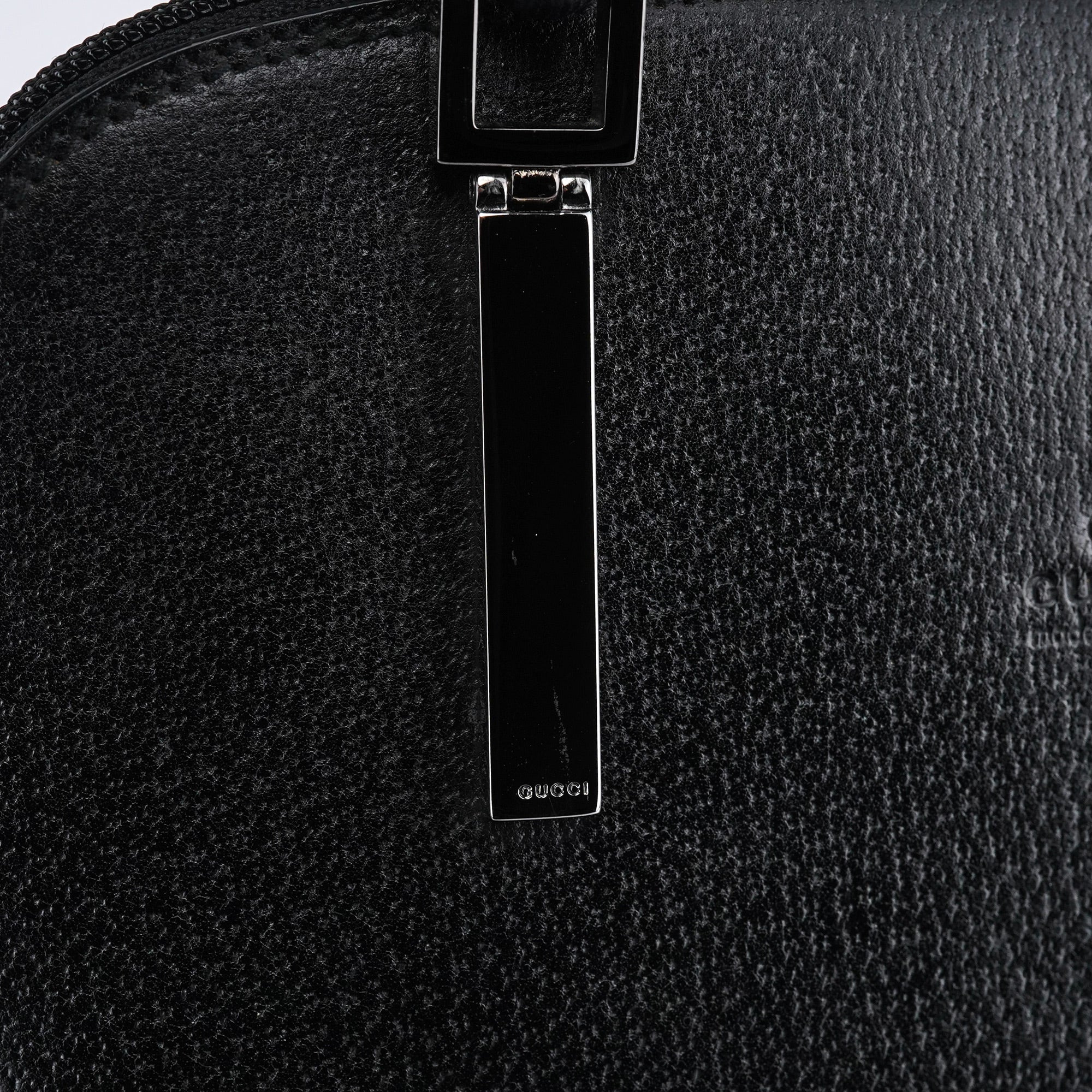 Gucci 000 0837 Sac deux portés Bamboo en cuir noir