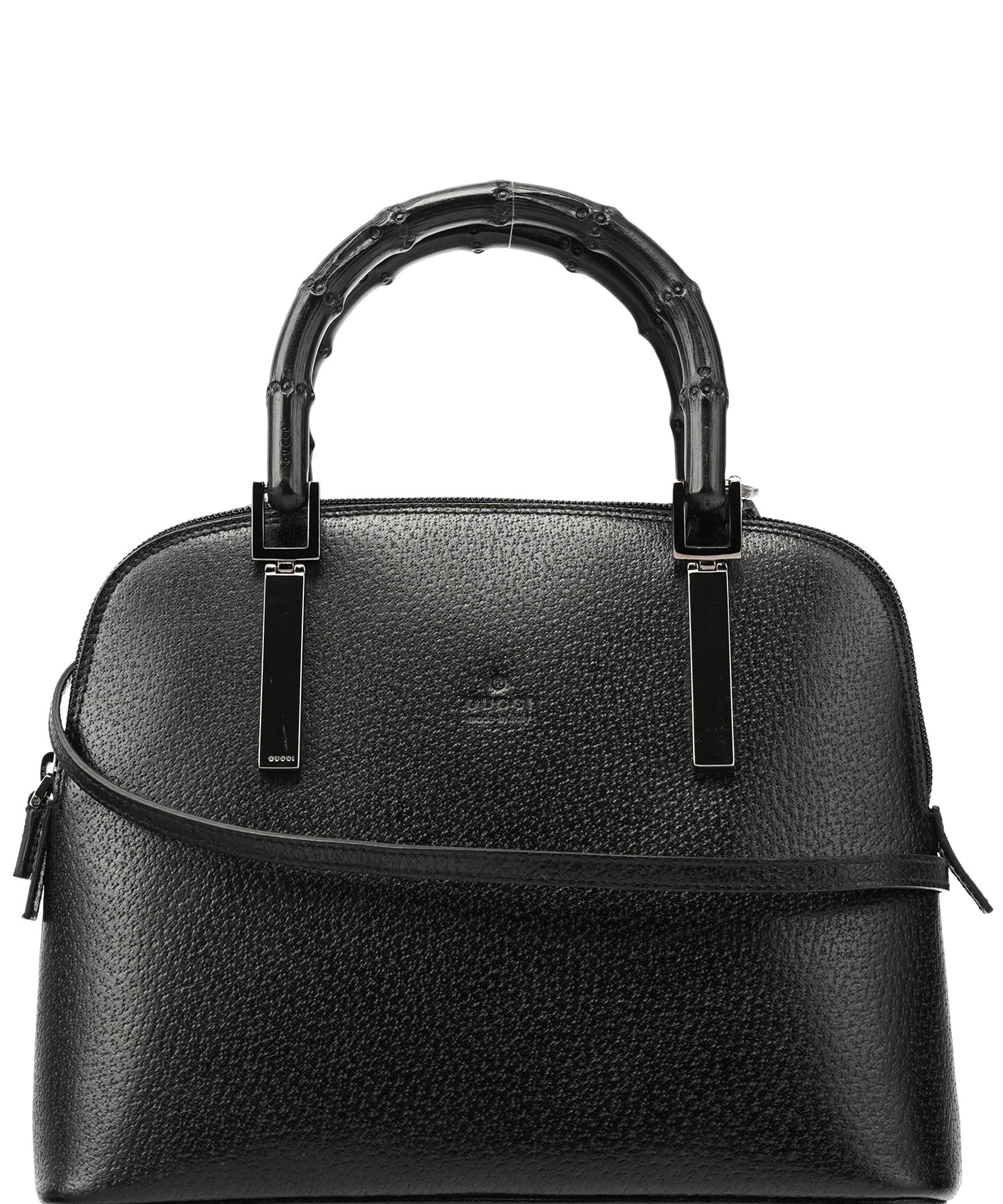 Gucci 000 0837 Black Leather Bamboo 2-Way Bag