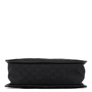Gucci 000 0855 Black GG Canvas Leather Tote Bag