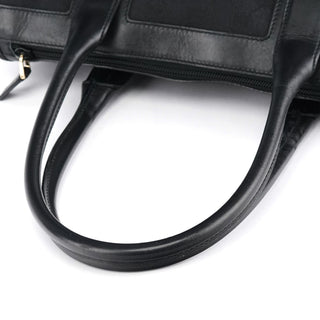 Gucci 000 0855 Black GG Canvas Leather Tote Bag