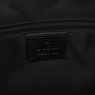 Gucci 000 0855 Black GG Canvas Leather Tote Bag