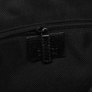 Gucci 000 0855 Black GG Canvas Leather Tote Bag