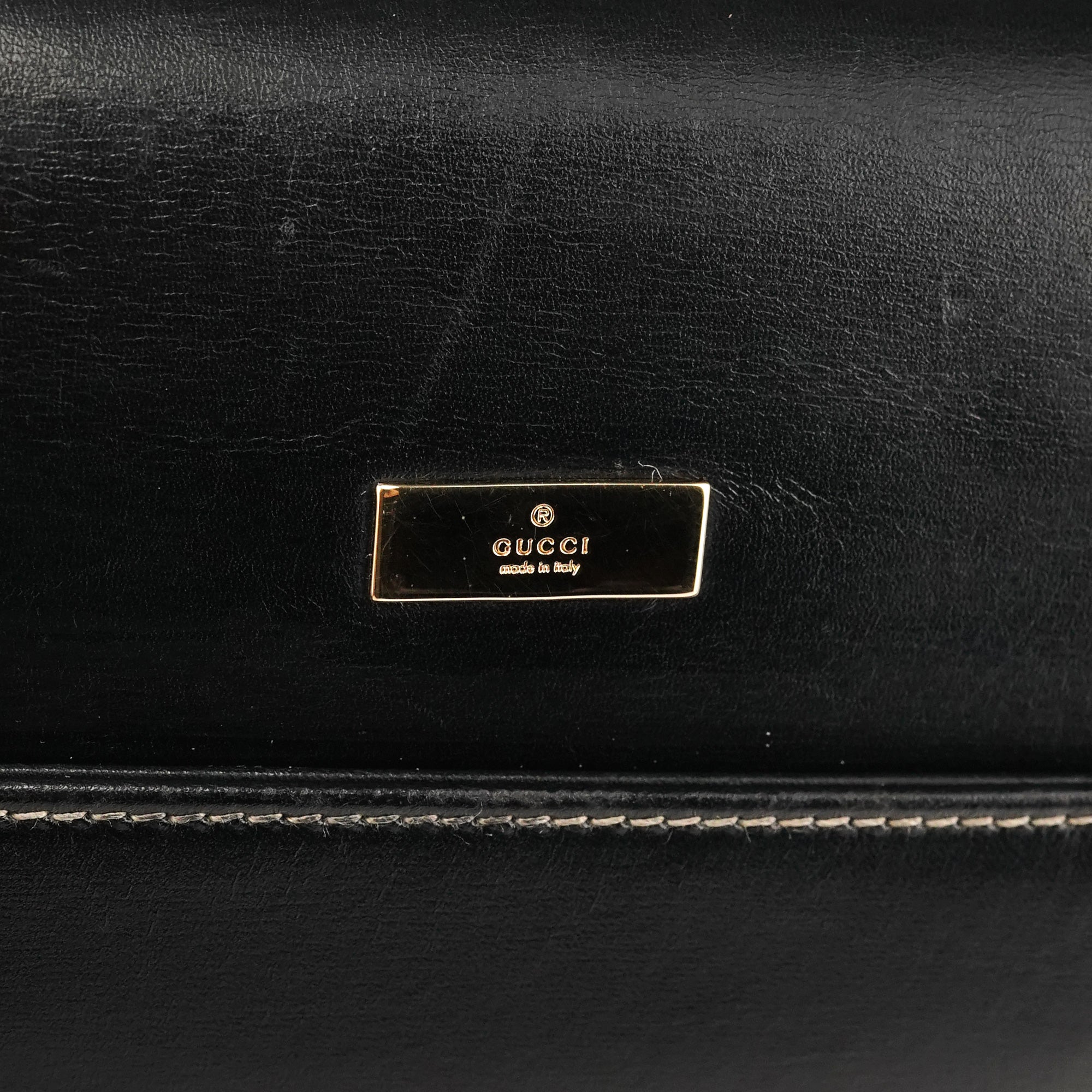 Gucci 000 0857 Borsa a mano Lady Lock in pelle nera