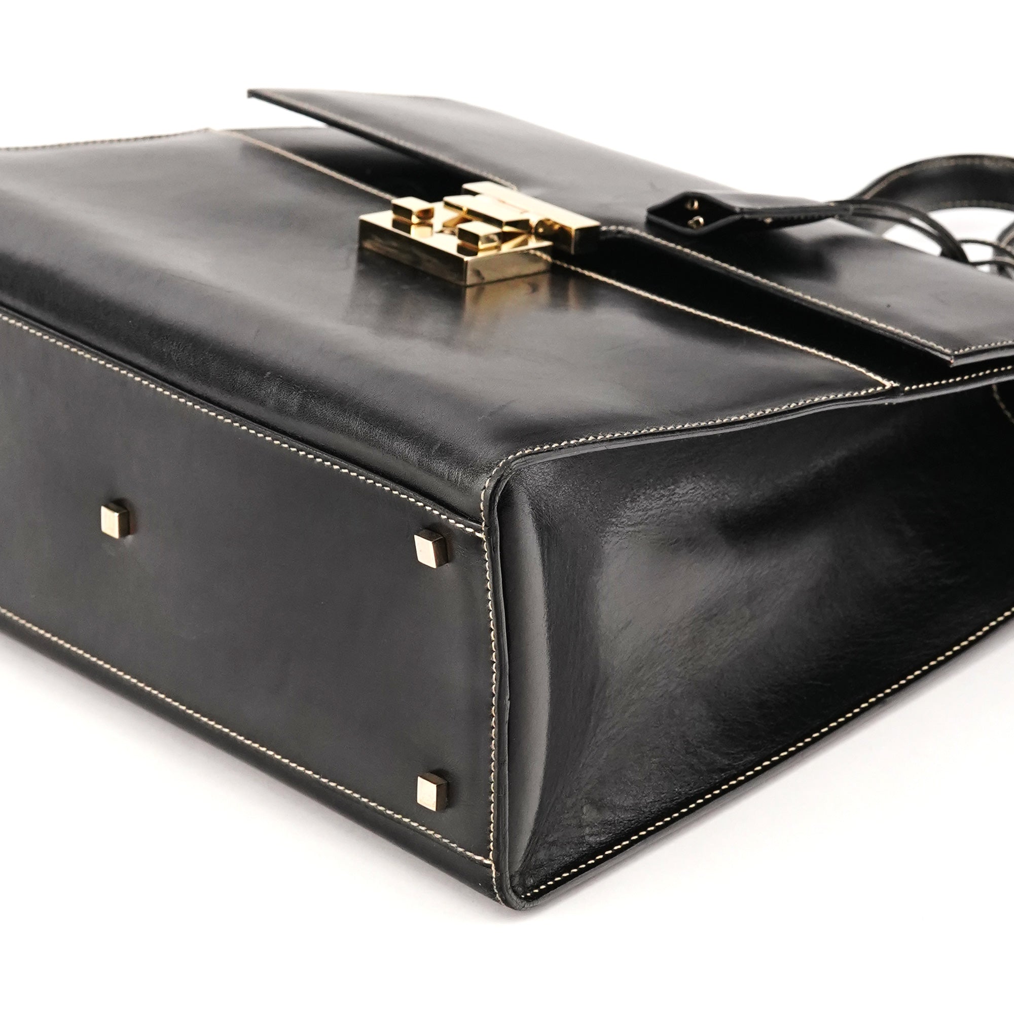 Gucci 000 0857 Borsa a mano Lady Lock in pelle nera