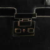 Gucci 000 0857 Borsa a mano Lady Lock in pelle nera