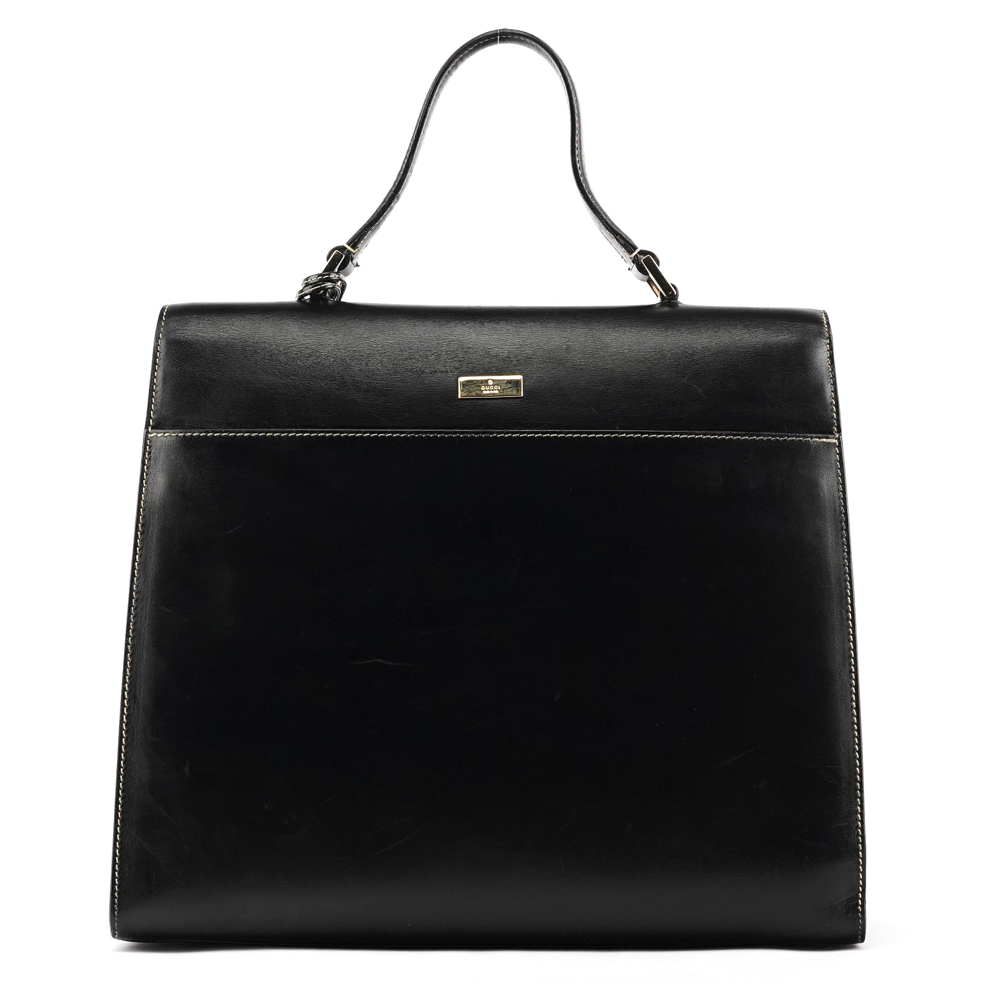 Gucci 000 0857 Borsa a mano Lady Lock in pelle nera