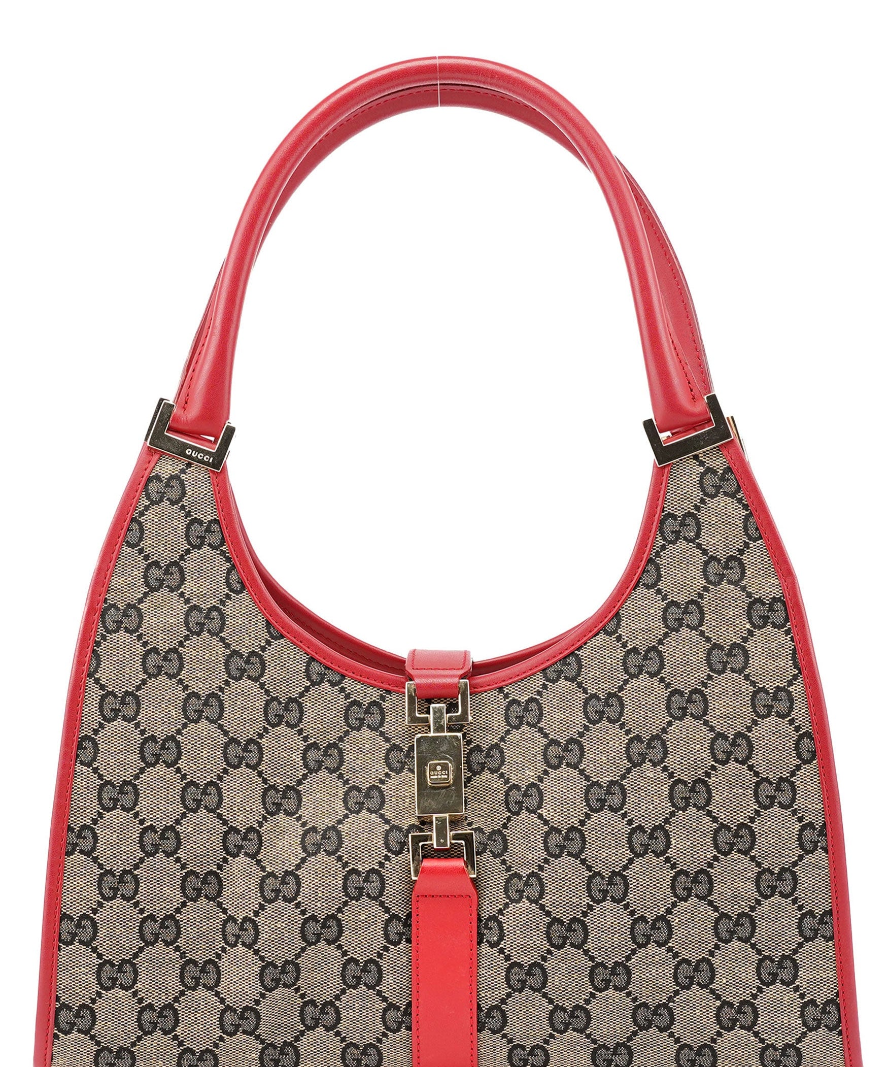 Gucci 001 1067 Beige Red GG Jackie Shoulder Bag