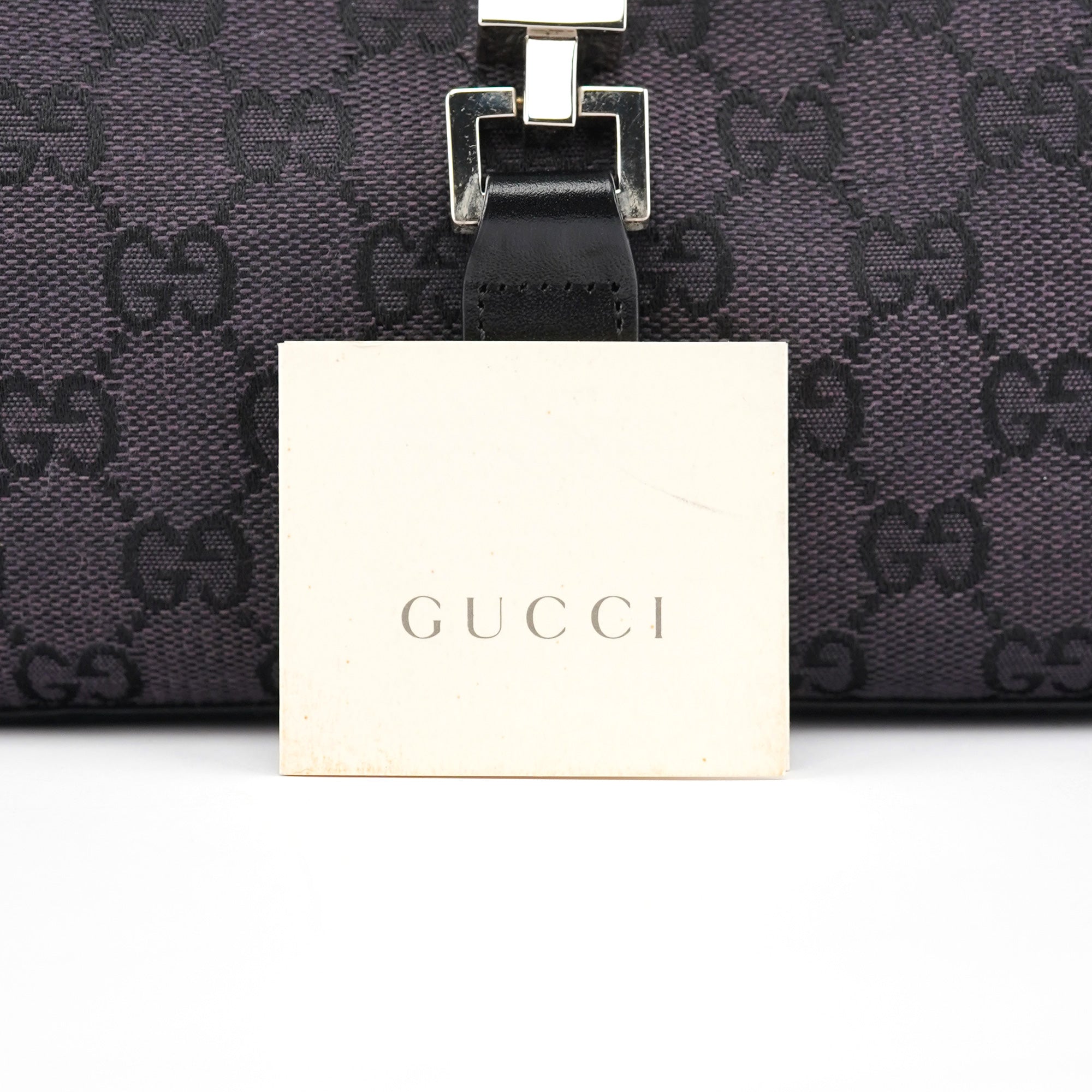 Gucci 001 1067 Sac porté épaule Jackie en toile GG noire