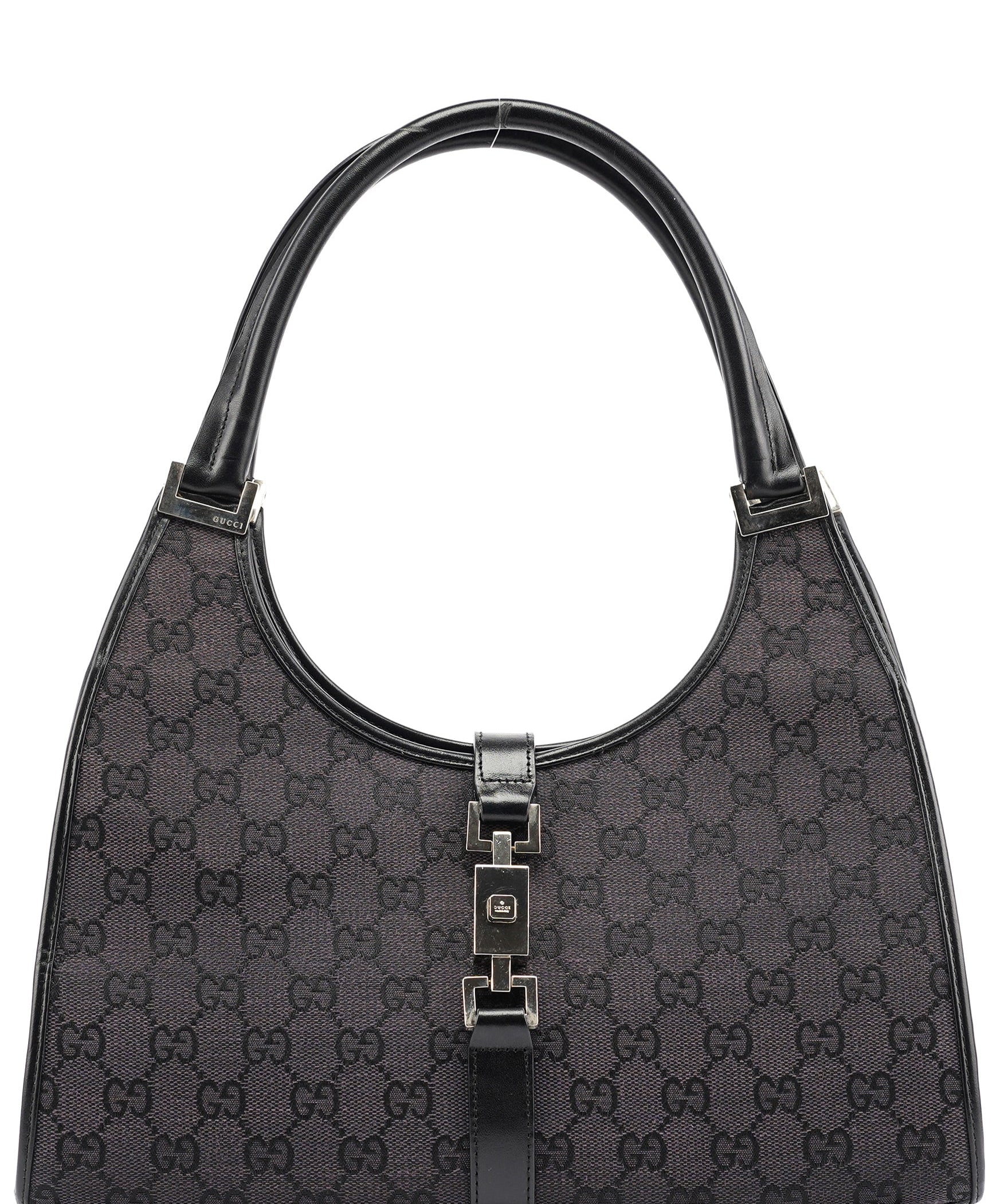 Gucci 001 1067 Black GG Jackie Shoulder Bag