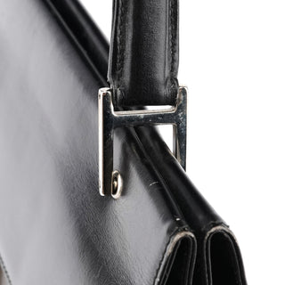 Gucci 001 1364 1732 Black Calfskin Square G Shoulder Bag