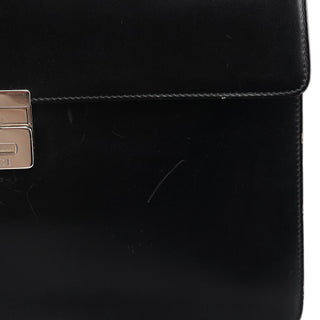 Gucci 001 1364 1732 Black Calfskin Square G Shoulder Bag