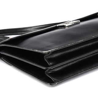 Gucci 001 1364 1732 Black Calfskin Square G Shoulder Bag