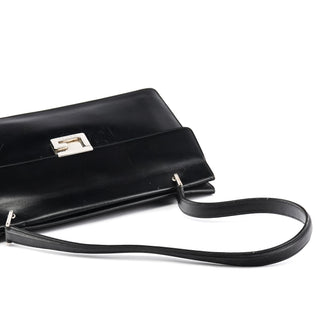 Gucci 001 1364 1732 Black Calfskin Square G Shoulder Bag