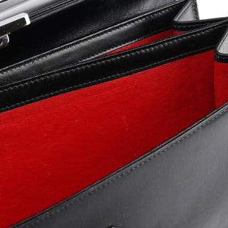 Gucci 001 1364 1732 Black Calfskin Square G Shoulder Bag