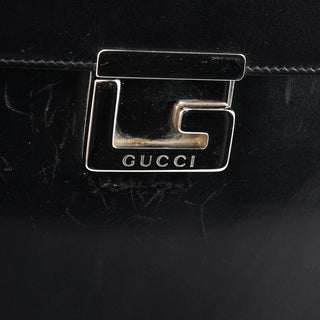 Gucci 001 1364 1732 Black Calfskin Square G Shoulder Bag