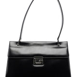 Gucci 001 1364 Black Calfskin Square G Shoulder Bag