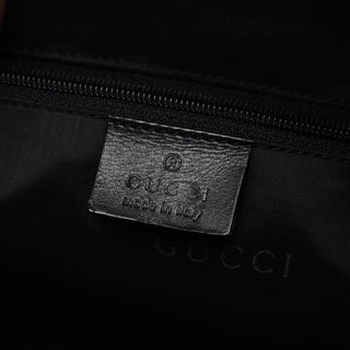 Gucci 001 1577 Black Calfskin Bamboo 2-Way Bag