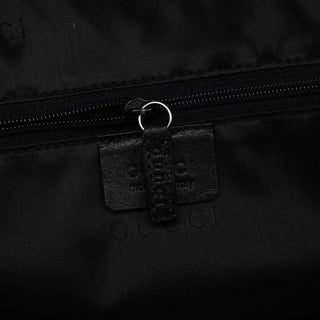Gucci 001 1638 Black Leather Bamboo 2-Way Bag