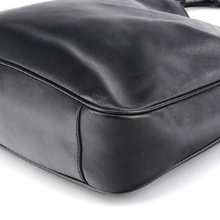 Gucci 001 1638 Black Leather Bamboo 2-Way Bag