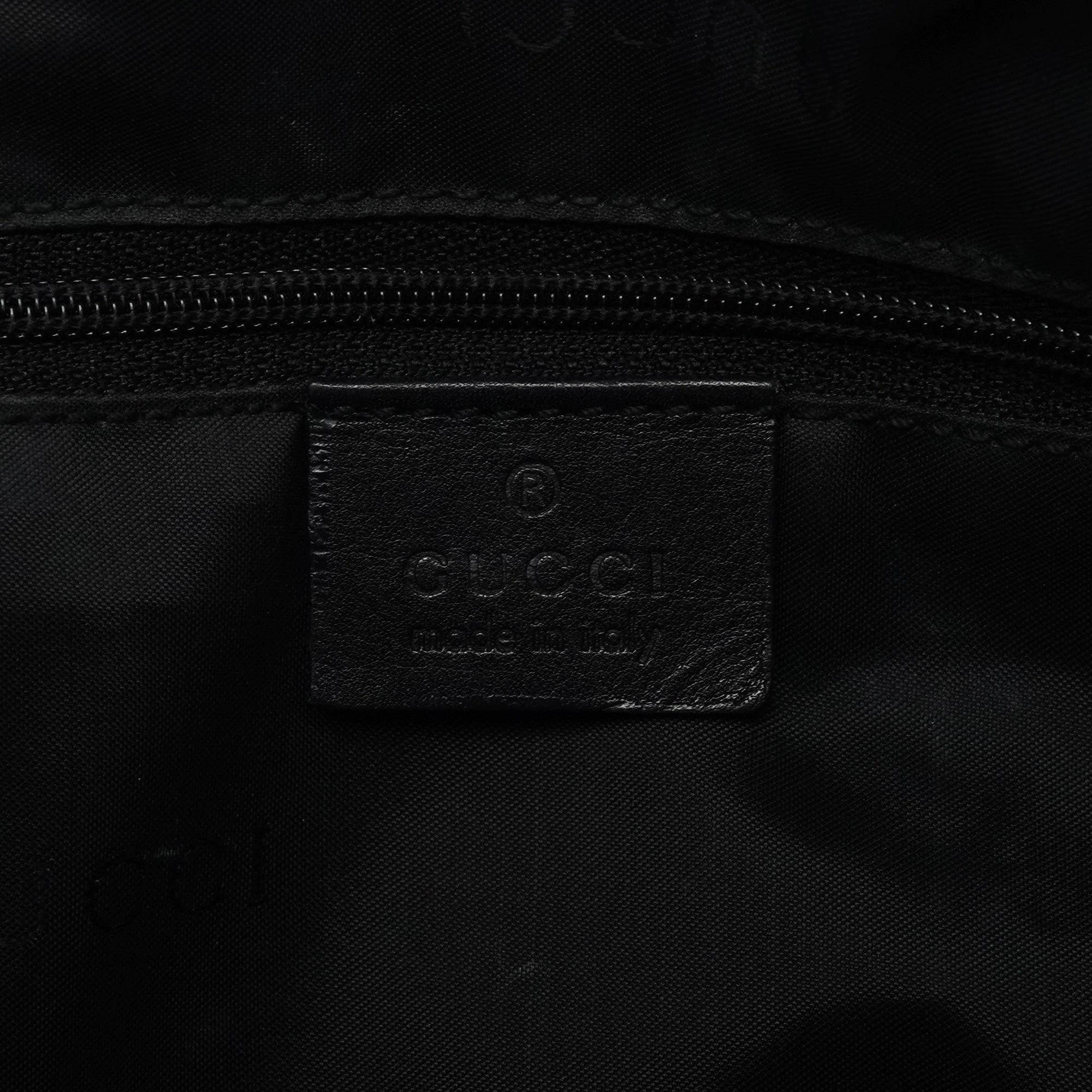 Gucci 001 1638 Black Leather Bamboo 2-Way Bag