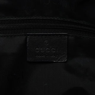 Gucci 001 1638 Black Leather Bamboo 2-Way Bag