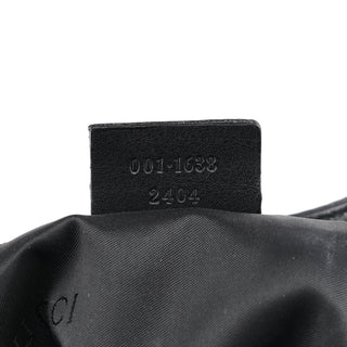 Gucci 001 1638 Black Leather Bamboo 2-Way Bag