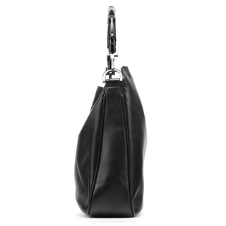 Gucci 001 1638 Black Leather Bamboo 2-Way Bag