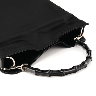 Gucci 001 1638 Black Nylon Bamboo 2-Way Bag