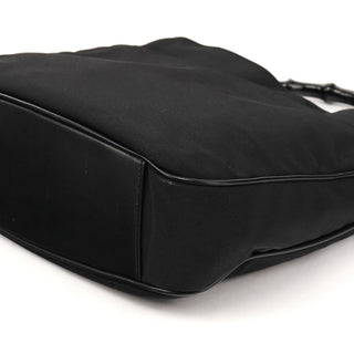Gucci 001 1638 Black Nylon Bamboo 2-Way Bag