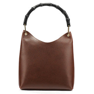 Gucci 001 1880 Brown Leather Bamboo Hobo Shoulder Bag