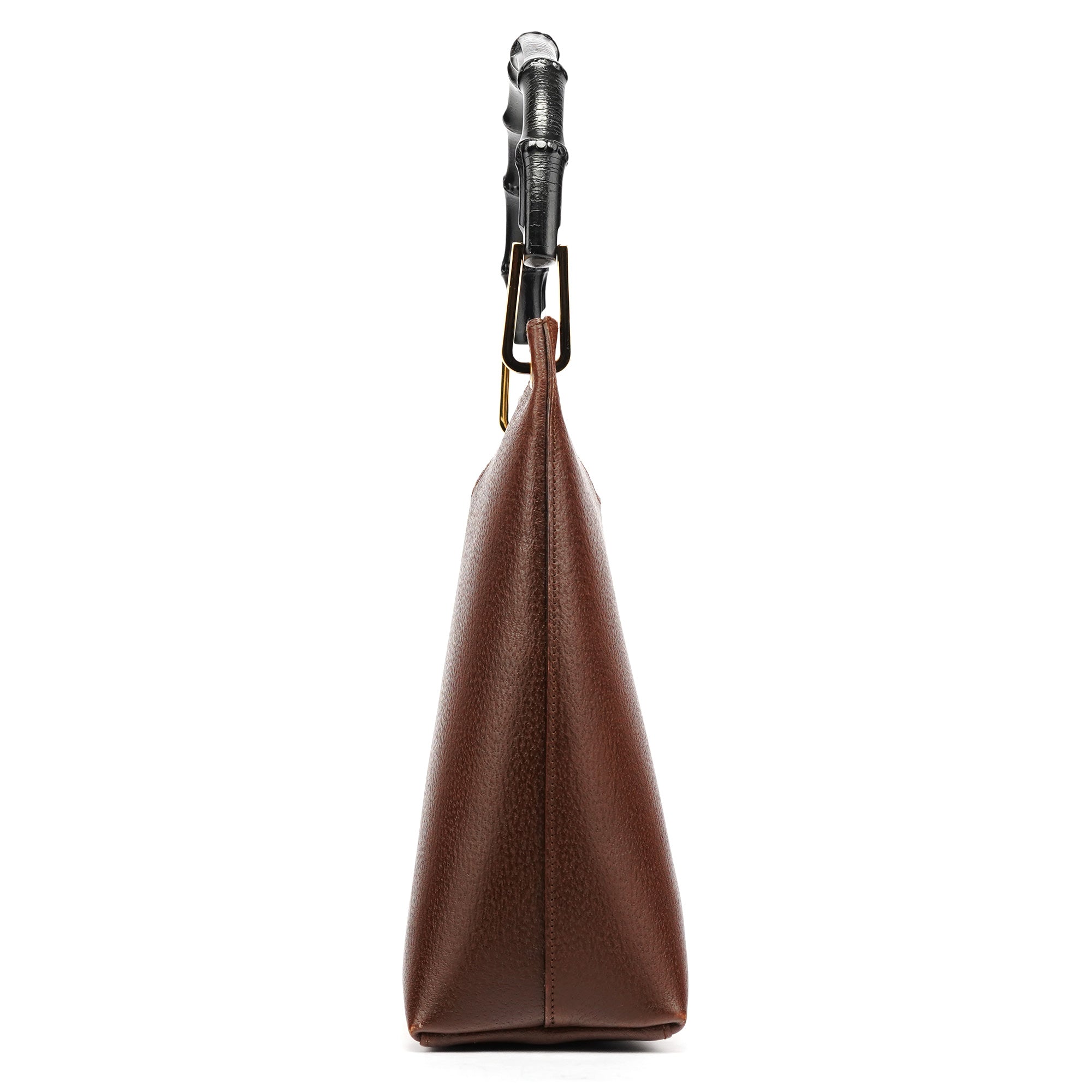 Gucci 001 1880 Sac hobo Bamboo en cuir marron